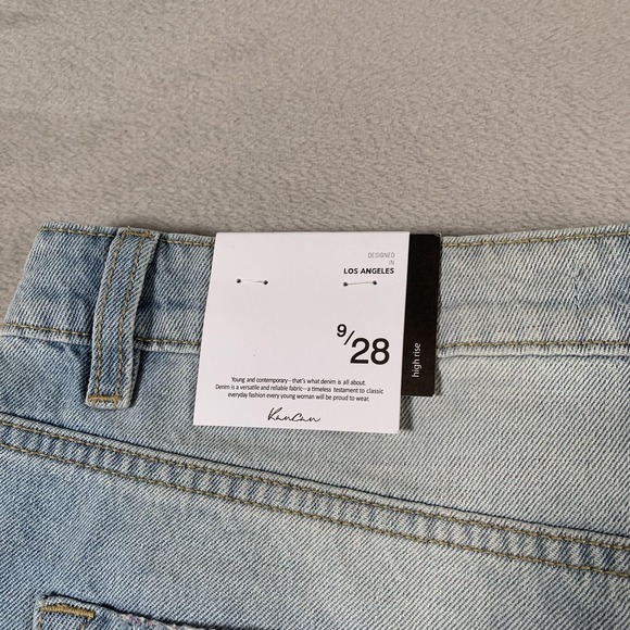 KanCan Colorful Thread Denim Shorts Womens 9 28 Distressed High Rise Raw Hem - Picture 11 of 12